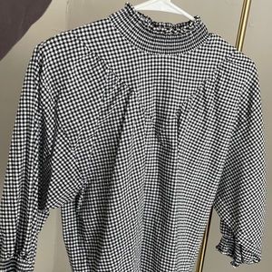 Zara gingham blouse